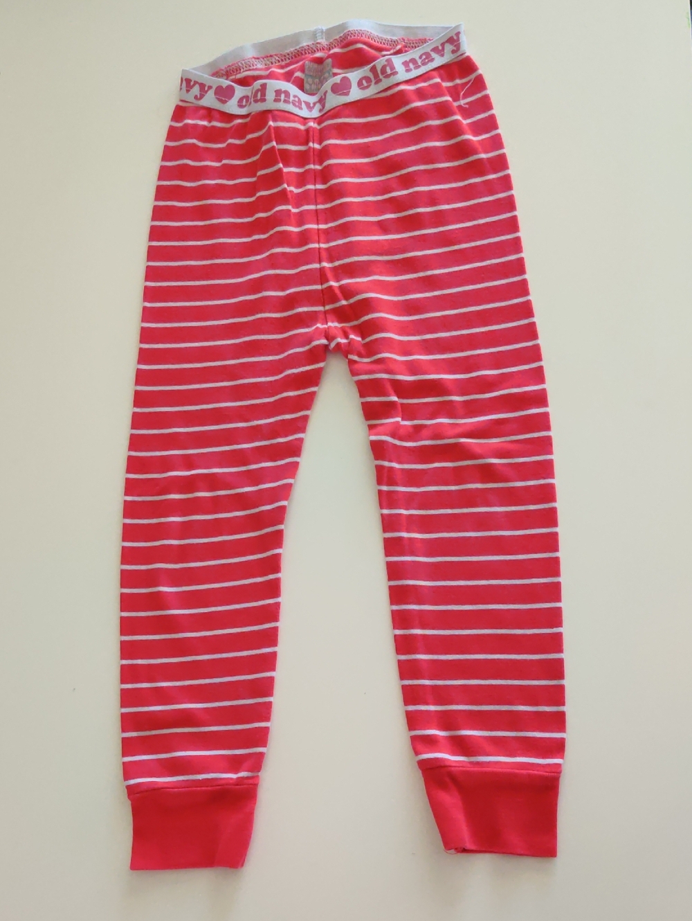 Old Navy Red and White Striped Kids Pajama Bottoms 100% Cotton - Size 3T